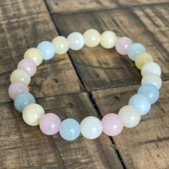 goddess zodiac Jewelry - 8mm Pastel Chalcedony Stretch Bracelet